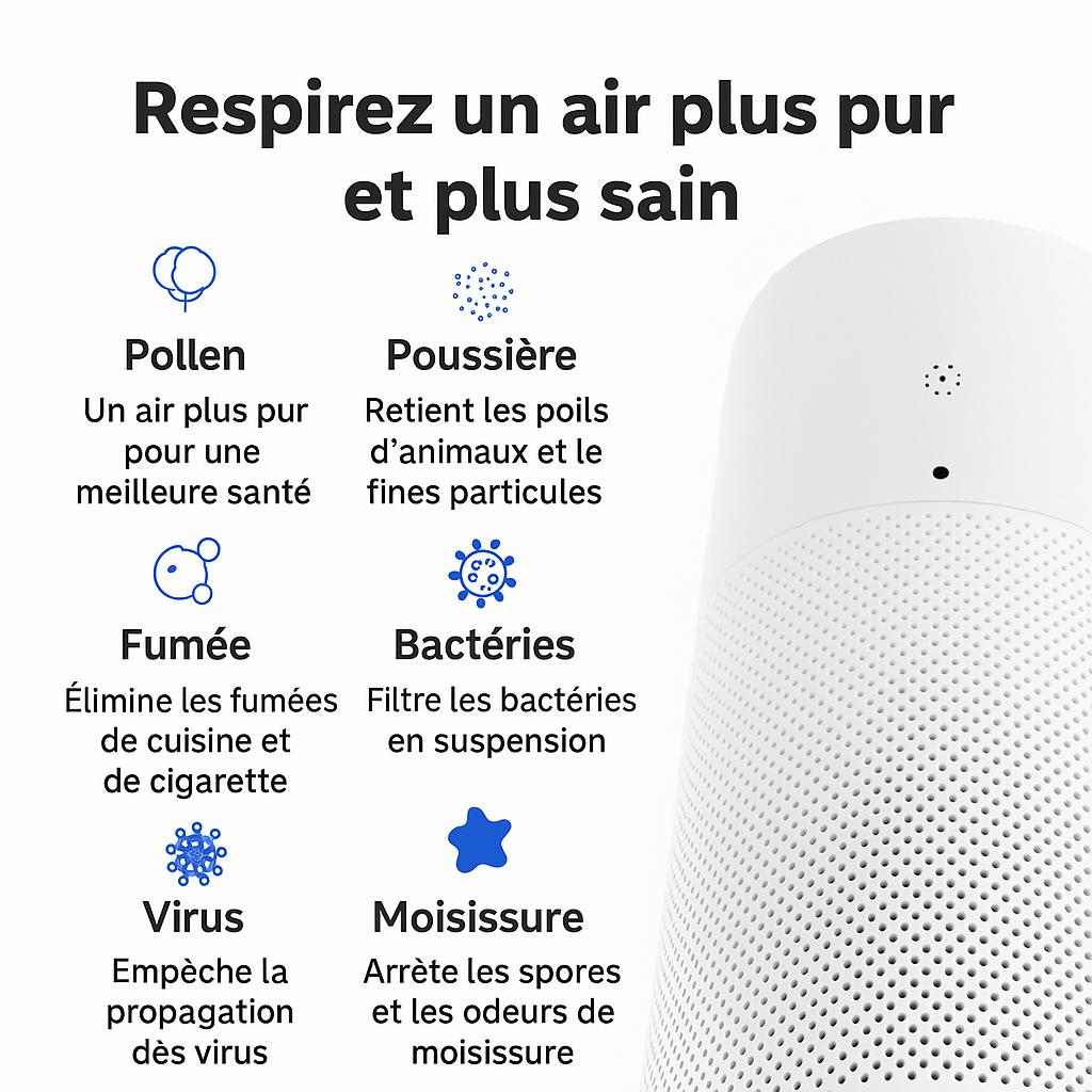 Airolis Pur | HEPA | Capture poussière et pollen
