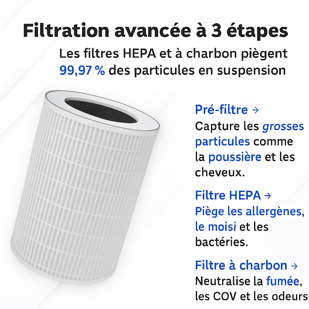Airolis Pur | HEPA | Capture poussière et pollen